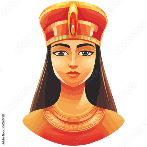 Egyptian Queen Cleopatra. vector illustration of a beautiful woman.