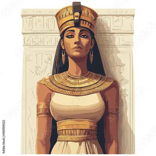 Egyptian Queen Cleopatra. vector illustration of a beautiful woman.