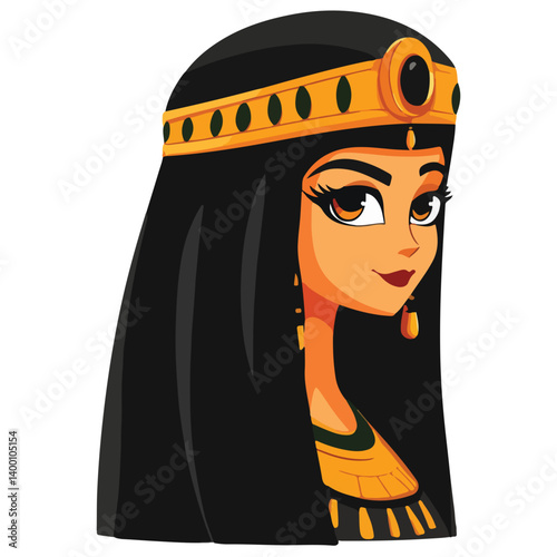 Egyptian Queen Cleopatra. vector illustration of a beautiful woman.