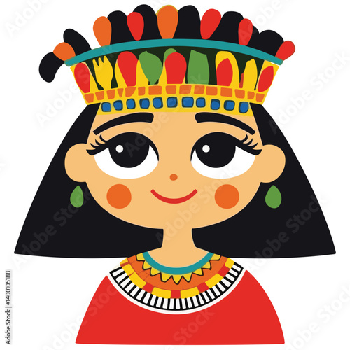 Egyptian Queen Cleopatra. vector illustration of a beautiful woman.