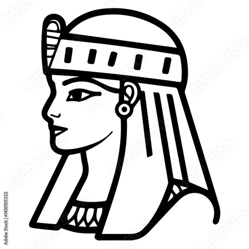 Egyptian Queen Cleopatra. vector illustration of a beautiful woman.