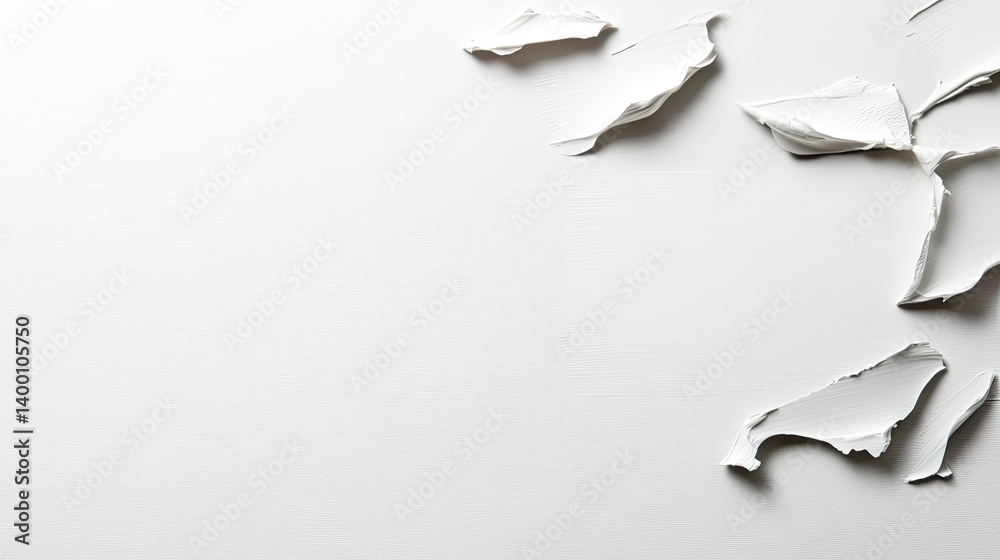 Artistic exploration of torn paper on white background minimalist design creative perspective Artistic exploration of torn paper on white background minimalist design creative perspective