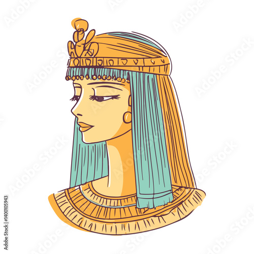 Egyptian Queen Cleopatra. vector illustration of a beautiful woman.