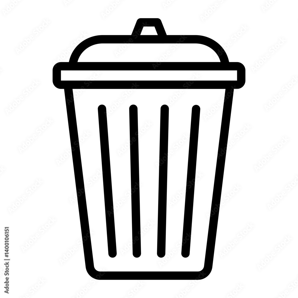 Trash Bin Vector Line Icon Design Trash Bin Vector Line Icon Design