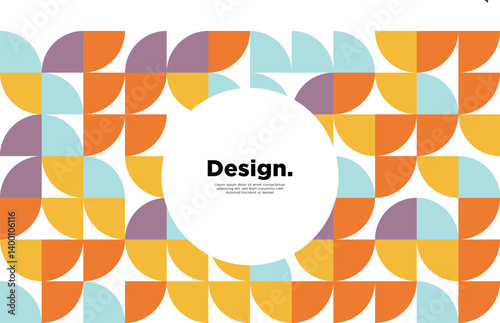 Colorful Geometric Abstract Background with Circular Shapes and Bold Colors