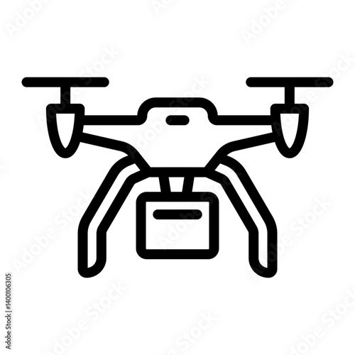 Drone Delivery Vector Line Icon Design