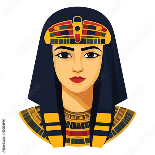 Egyptian Queen Cleopatra. vector illustration of a beautiful woman.