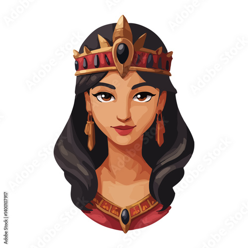 Egyptian Queen Cleopatra. vector illustration of a beautiful woman.