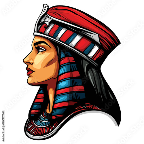Egyptian Queen Cleopatra. vector illustration of a beautiful woman.