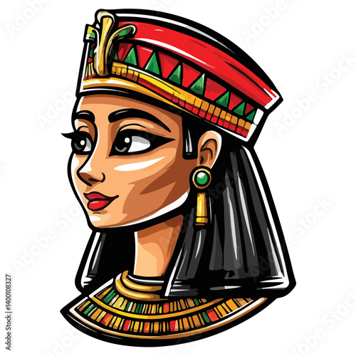 Egyptian Queen Cleopatra. vector illustration of a beautiful woman.