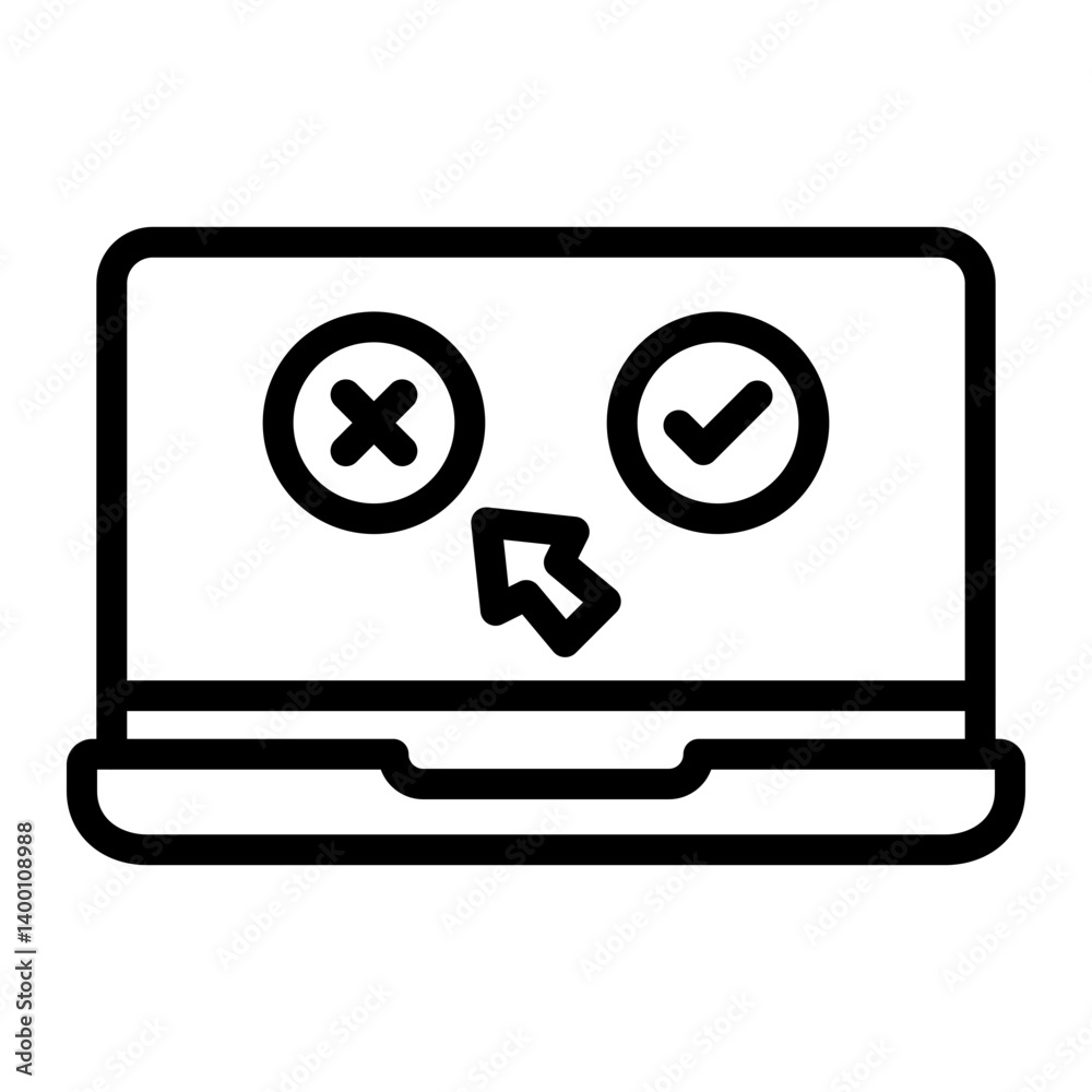 Online Quiz Vector Line icon Design Online Quiz Vector Line icon Design