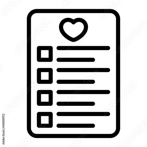 Wishlist Vector Line icon Design