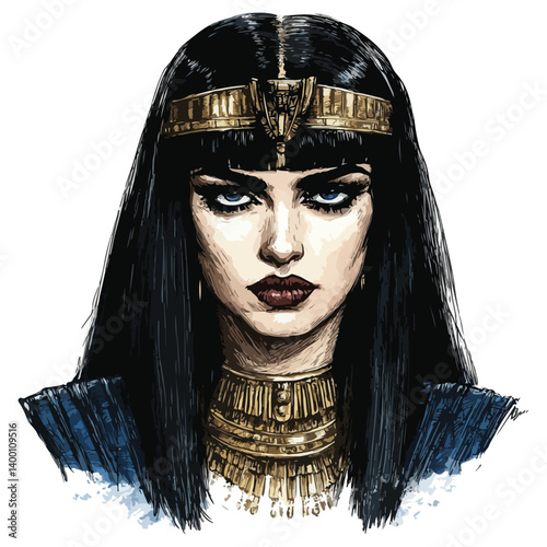 Egyptian Queen Cleopatra. vector illustration of a beautiful woman.