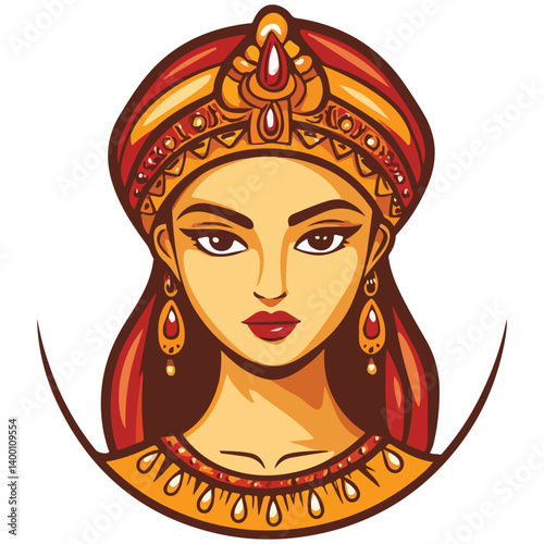 Egyptian Queen Cleopatra. vector illustration of a beautiful woman.