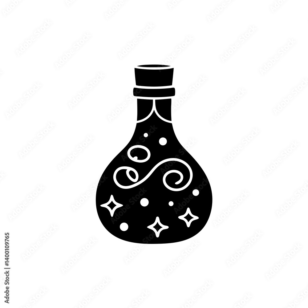 creative details Witch’s Potion Bottle Icon Vector Illustration