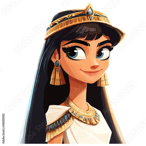 Egyptian Queen Cleopatra. vector illustration of a beautiful woman.