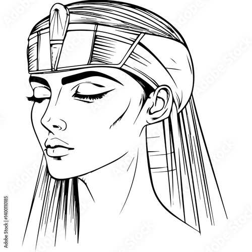 Egyptian Queen Cleopatra. vector illustration of a beautiful woman.