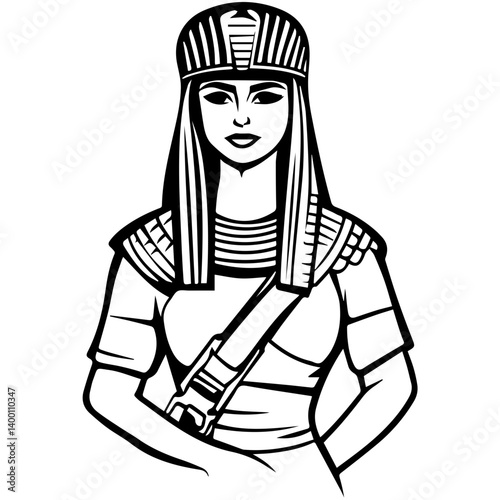 Egyptian Queen Cleopatra. vector illustration of a beautiful woman.
