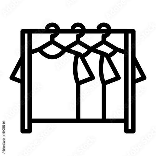Clothesline Vector Line Icon Design