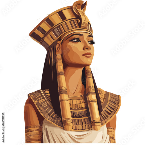 Egyptian Queen Cleopatra. vector illustration of a beautiful woman.
