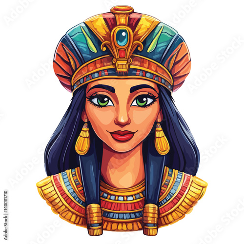 Egyptian Queen Cleopatra. vector illustration of a beautiful woman.