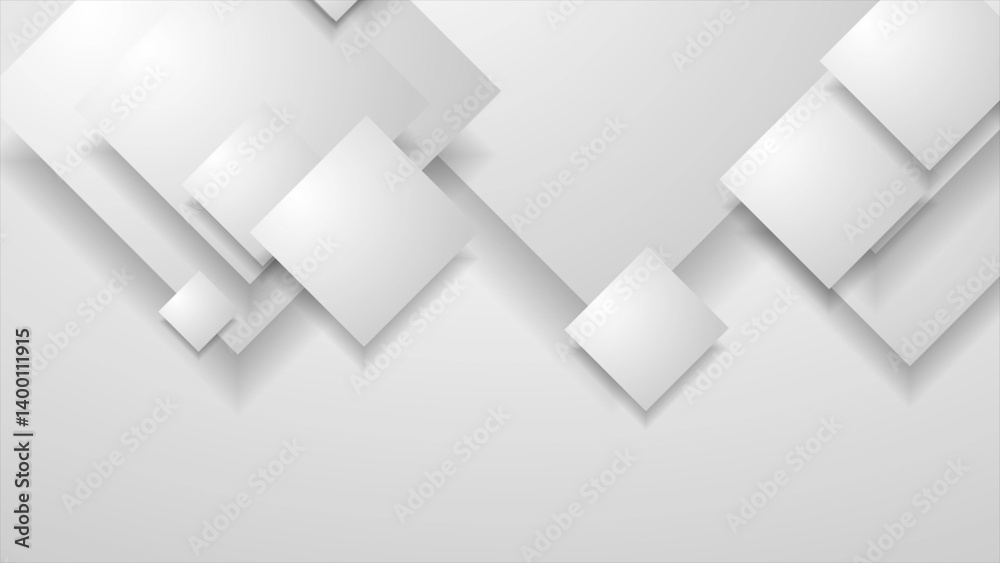 Light grey minimal paper squares abstract geometric background Light grey minimal paper squares abstract geometric background