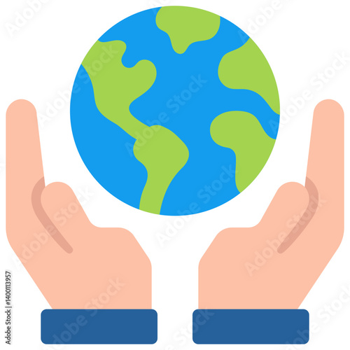 Hands Holding Up Earth Icon