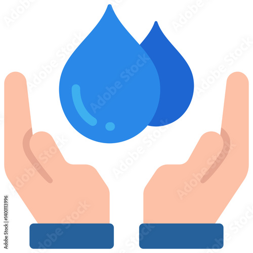 Hands Holding Water Droplets Icon
