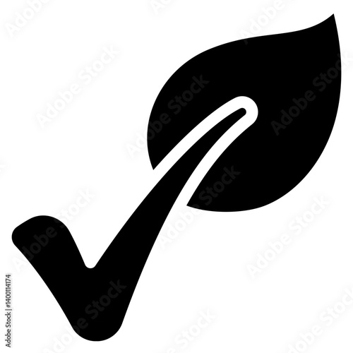 Leaf Check Mark Icon