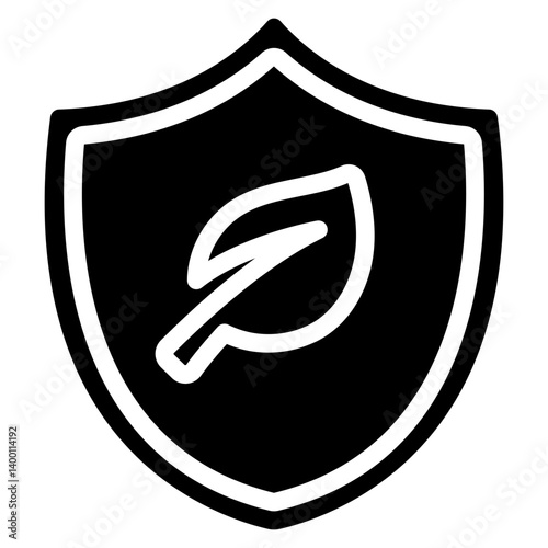 Ecology Protection Shield Icon