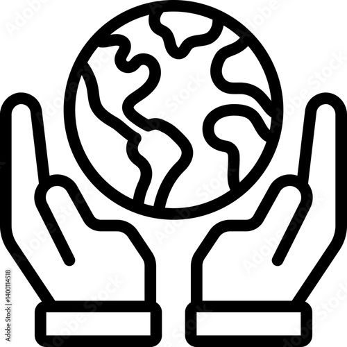 Hands Holding Up Earth Icon