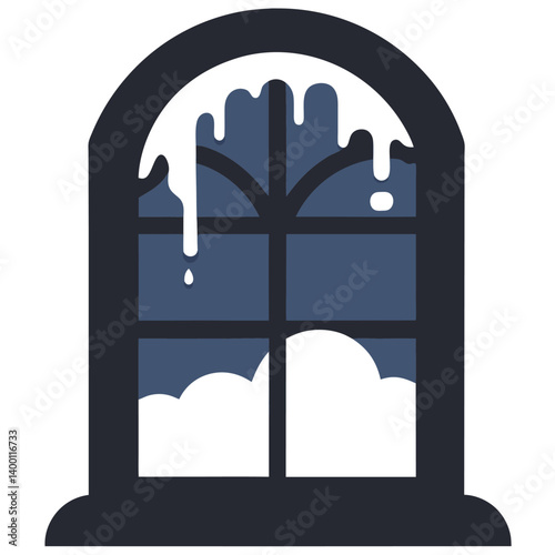 Frosty Window Silhouette Icon