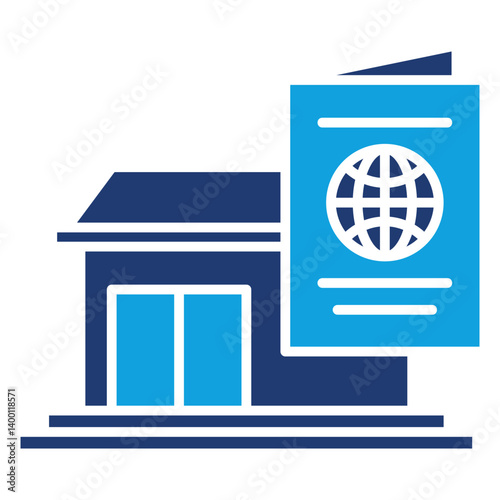Passport Office Solid Blue Icon