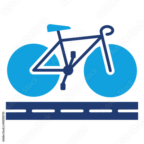 Bicycle Path Solid Blue Icon