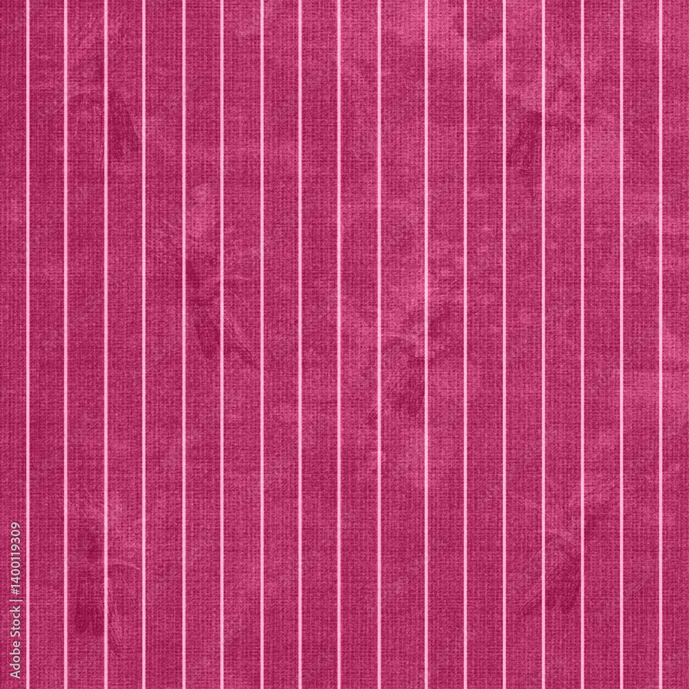 Fototapeta premium Textured pink background with fine vertical white stripes and subtle fabric feel. Elegant abstract surface ideal for wallpapers, textiles, packaging, branding, and modern feminine design projects.