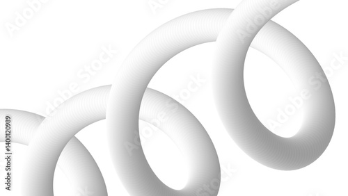 abstract 3d gradient fluid spiral line on white background