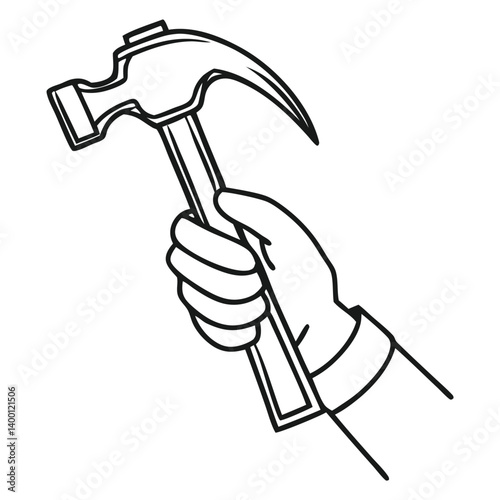 Labor day hand holding hammer illustration
