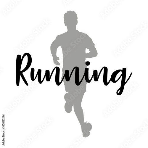 Logo con palabra Running con silueta de hombre corredor