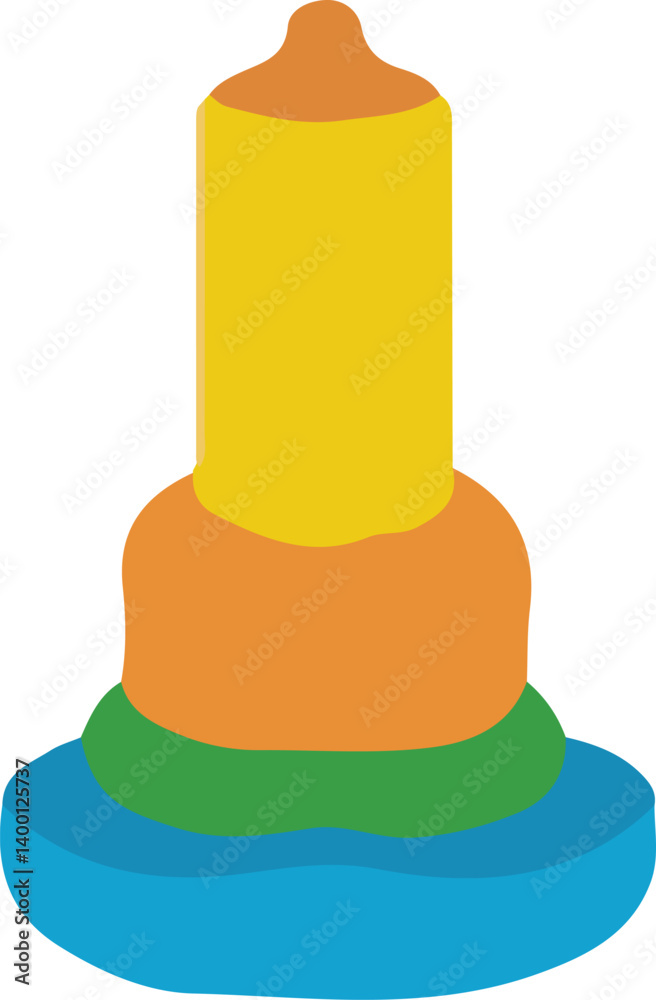 Fototapeta premium illustration of a yellow and green colour pencils