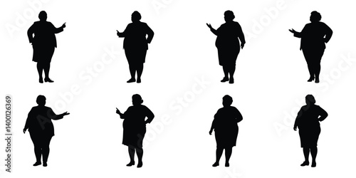 Fat woman vector silhouette