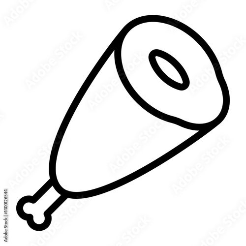 Ham Leg Vector Line Icon Design