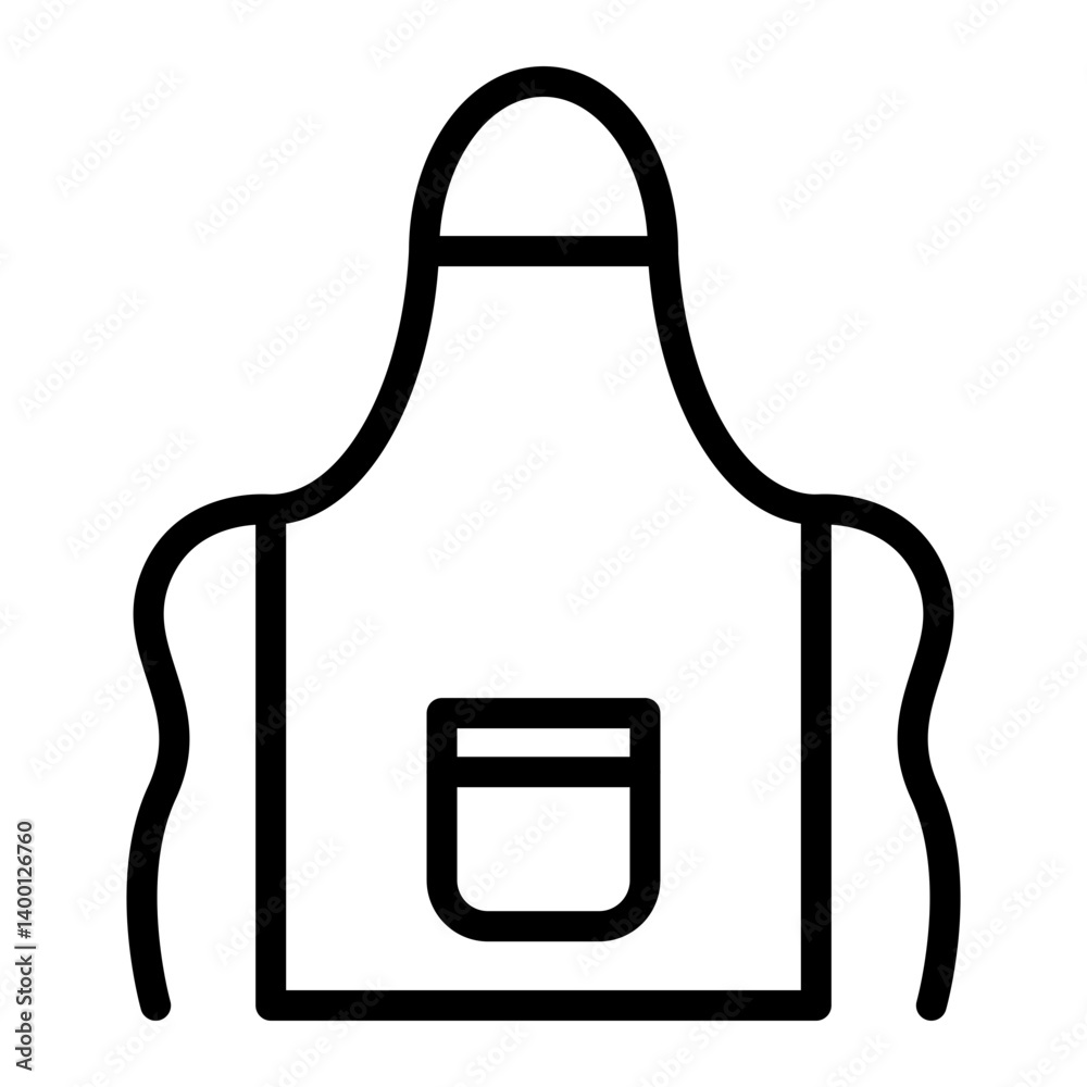 Butcher Apron Vector Line Icon Design Butcher Apron Vector Line Icon Design