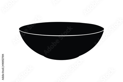 Bowl silhouette on white background