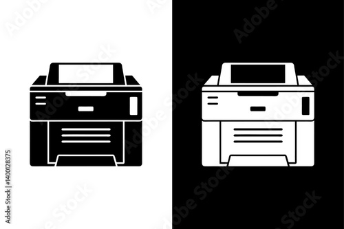 Printable Photocopier Machine Vector – Black & White Silhouette.