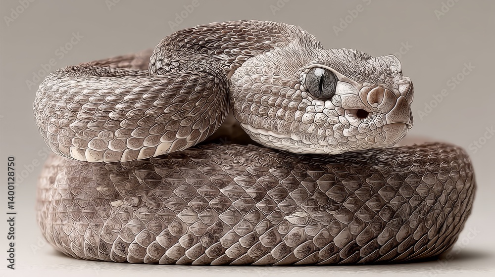 Fototapeta premium Striking image of a snake with an exceptionally long neck in its natural habitat