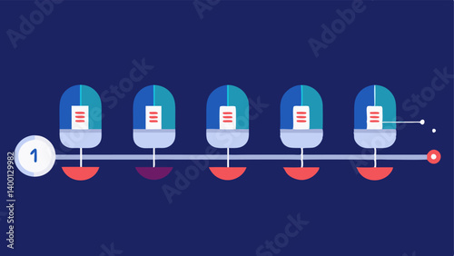 Sessions Progress A timeline view that illustrates the duration and process of a hyperbaric session with countdown numbers and visual markers for each stage.