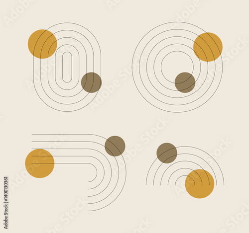 Abstract contemporary aesthetic lines elements design