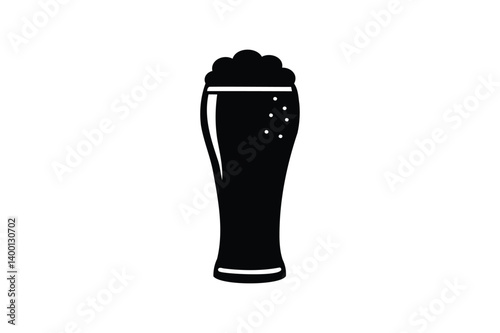 Beer silhouette on white background