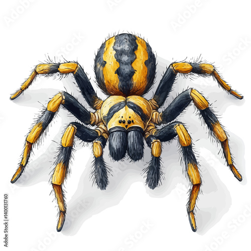 illustration of Tarantula, watercolor vector, isolated on a white background.