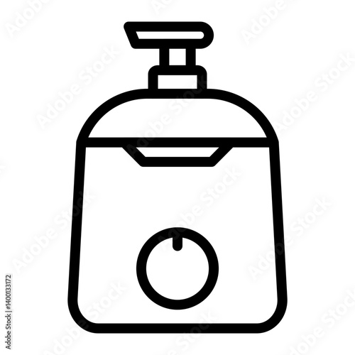 Hot Lather Machine Vector Line Icon Design